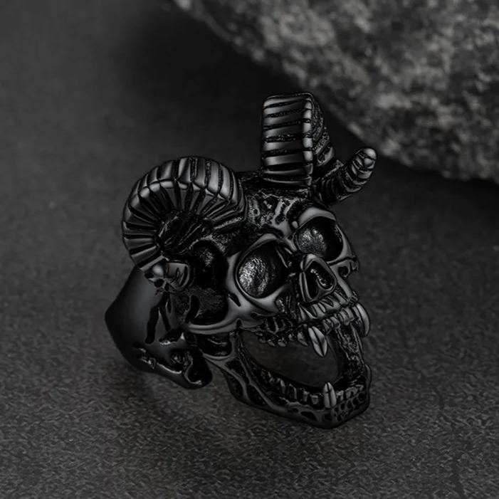 Satanic Baphomet Goat Skull Ring For Men